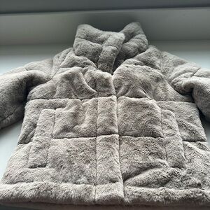 ABERCROMBIE Cozy Faux Fur Jacket - Tan